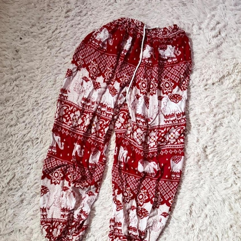 Hippie Indie Elephant Geometric Tribal Lightweight Flowy Harem Pants Womens OS
